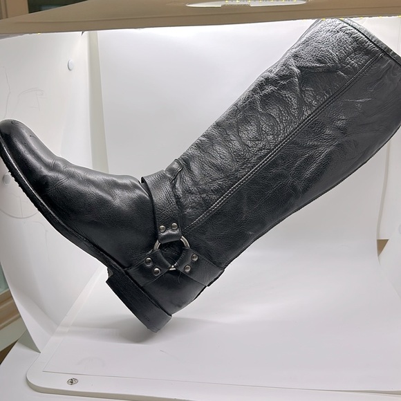 Frye Women’s Phillip Harness Tall Black Leather Boot, Size 9.5 Excellent Cond - Picture 2 of 6